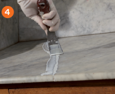 Réparer une console en marbre -SintoPierre