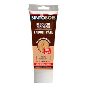 Rebouche-bois Bois Clair Sintobois – Pâte Prête à L'emploi Pour Gros Trous Et Fissures, 500g, Séchage Rapide