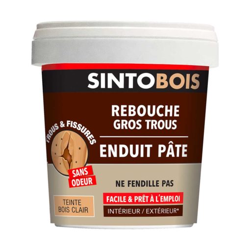 Rebouche bois pour gros trous et fissures - Sintobois