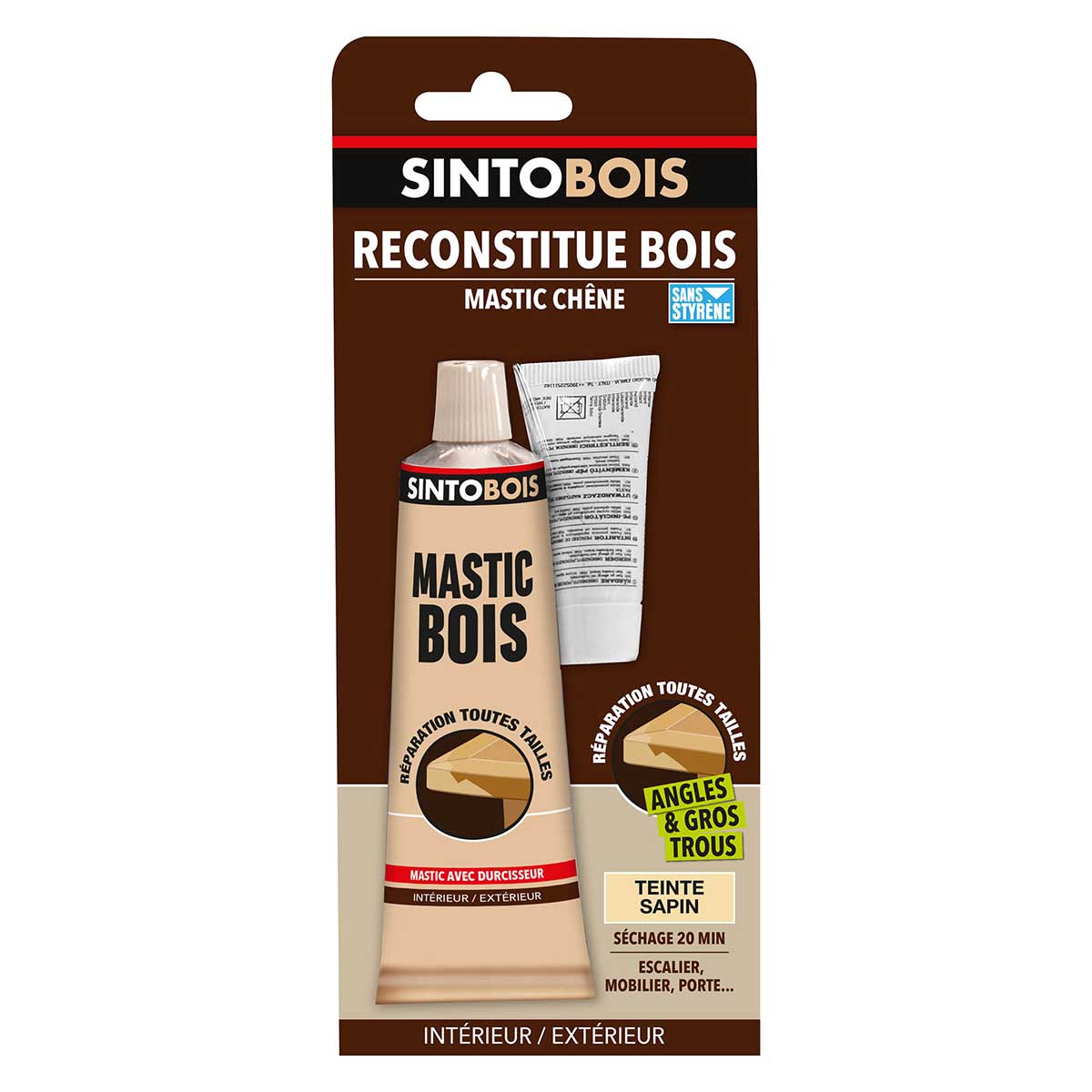 Sinto - Mastic SINTOBOIS + Tube durcisseur SINTO - Chêne - Boite 170 ml -  33700 - Mastic, silicone, joint - Rue du Commerce