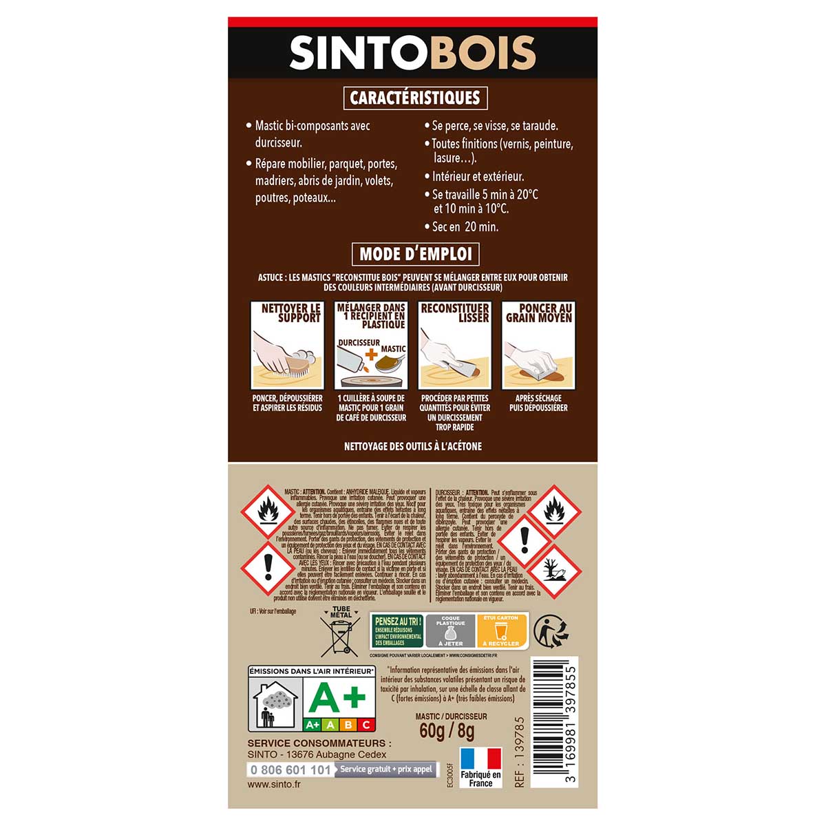 SINTOBOIS - Feutre de Retouche - Chêne Rustique Sinto Bois 3169981339404 :  Large sélection de peinture & accessoire au meilleur prix.