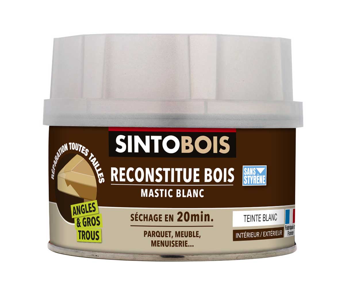 Mastic à bois SINTOBOIS boite - 1 000 ml - 1,04 kg - chêne - sinto