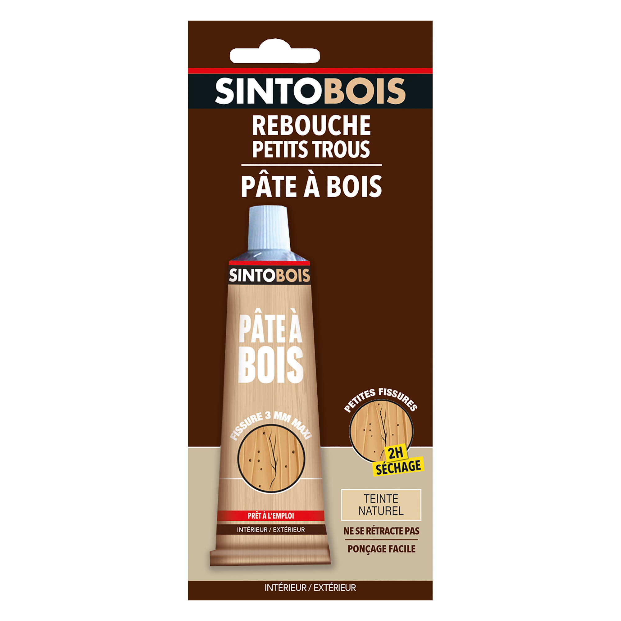 Pâte à bois Sintobois angles & gros trous SINTO blanc 66 g