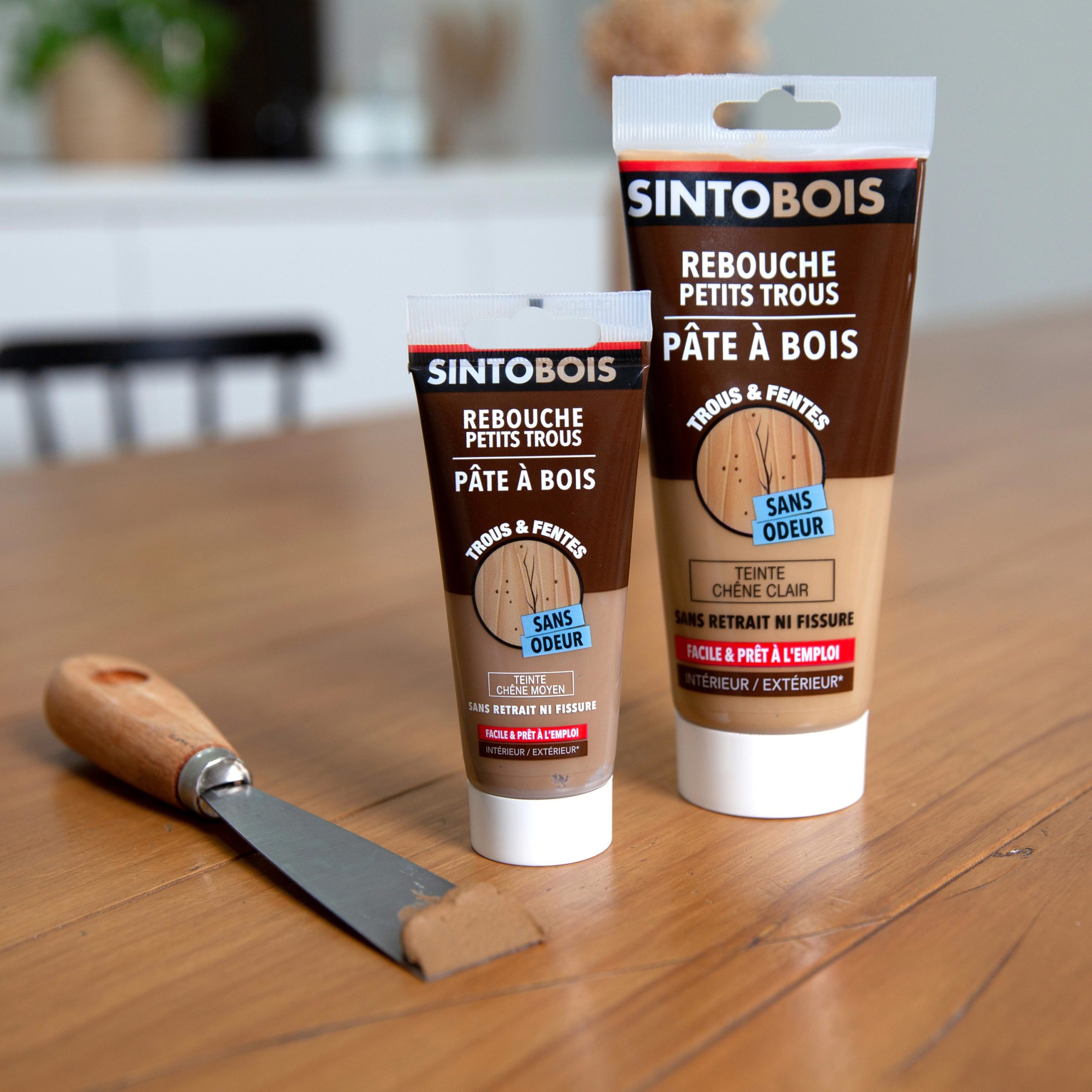 SINTOBOIS : Rebouche Bois pour imperfections & fissures