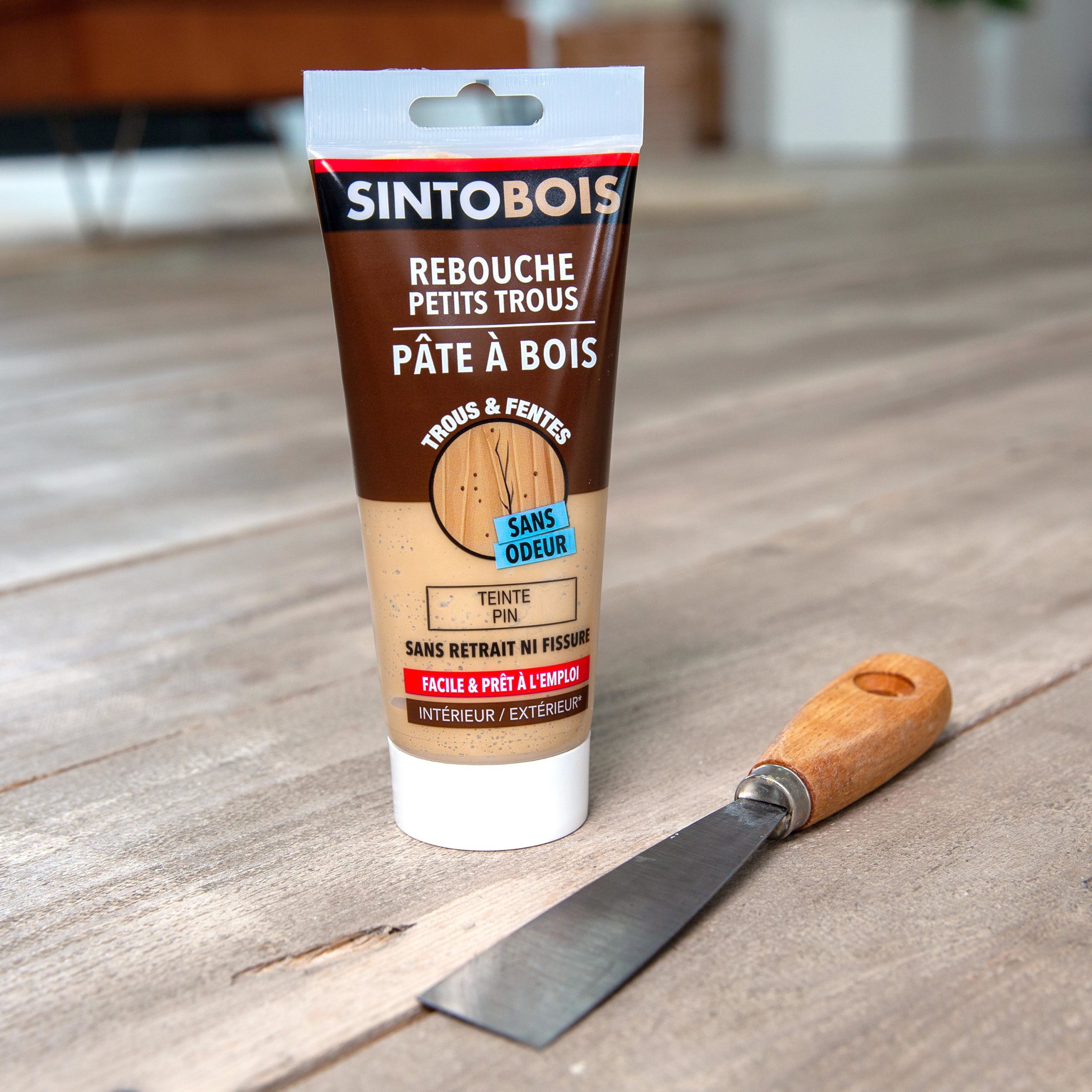 SINTOBOIS : Rebouche Bois pour imperfections & fissures