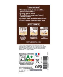 SINTOBOIS - Mastic à Bois Gros trous & fissures - Bois Clair 400g Sinto Bois  3169980399003 : Large sélection de peinture & accessoire au meilleur prix.